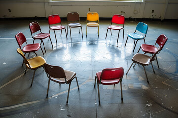 Canvas Print - A circle of chairs