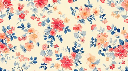 Wall Mural - seamless pattern with flowers