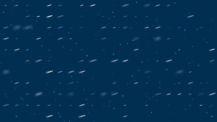 Poster - Template animation of evenly spaced comet symbols of different sizes and opacity. Animation of transparency and size. Seamless looped 4k animation on dark blue background with stars