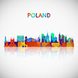 Poland skyline silhouette in colorful geometric style. Symbol for your design. Vector illustration.