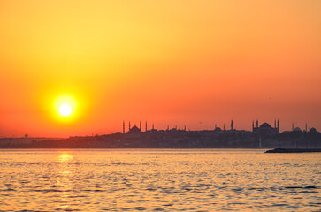 Wall Mural - sunset over the bosphorus, istanbul