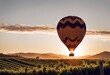 'air hot vineyards valley balloon napa sunrise california usa vale ballooning vinery grape adventure agriculture green farmland mountain yellow farm alcohol wine'