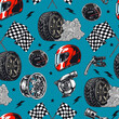 Motor sport colorful pattern seamless