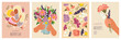 Set of Mothers Day posters. Beautiful floral Mothers Day greeting card templates.