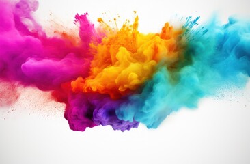 Wall Mural - abstract powder splatted background. colorful powder explosion on white background