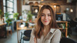 © Natali - Portrait of happy businesswoman with touchpad in office looking at camera. Digital photo maximum