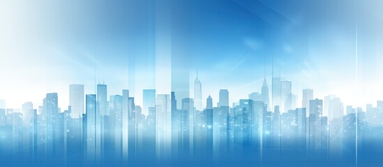 Wall Mural - Blue tone city shiny crystal glass clean clear building business background.