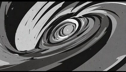 abstract gray theme spiral retro pop art anime cartoon style background from Generative AI