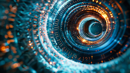 Poster - Abstract technology and data circle background