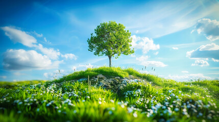 A peaceful nature composition, green environment protection concept