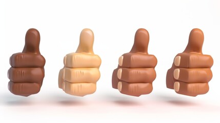 Poster - various hand gestures of thumbs up and down isolated on a white background. illustration of approval