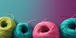 isolated on soft background with copy space Colorful Yarns concept