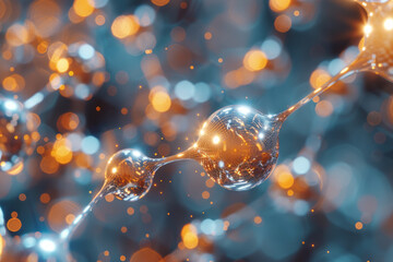 Poster - A photograph of a metallic bond, with free electrons moving between positively charged metal ions. 3
