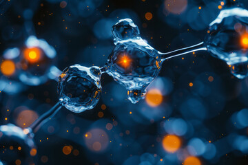 Poster - a photograph of a metallic bond, with free electrons moving between positively charged metal ions. 3