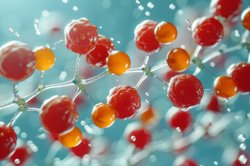 Leinwandbilder - An image of a molecule of vitamin C donating electrons to neutralize free radicals, emphasizing its