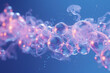 An image of a chlorofluorocarbon (CFC) molecule breaking apart in the atmosphere, leading to ozone d