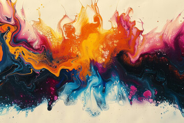 Aufkleber - A photograph of a painting that uses vibrant colors and explosive patterns to depict the energy rele