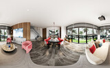 Fototapeta Do przedpokoju - 360 degrees of home interior, living room. 3d render.