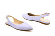 Pair of fashionable leather shoes isolated on a white background. Sandals.