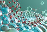 Fototapeta Do przedpokoju - Nanotechnology Nanomedical NanoSkin Penetration Dermatological Vitamin Delivery 3D Textures