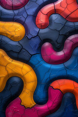 Aufkleber - An image of a smartphone case design featuring a maze of interwoven colorful lines and shapes, creat