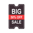 big sale 50% badge rectangle form best price best deal discount big offer cheap price set black background