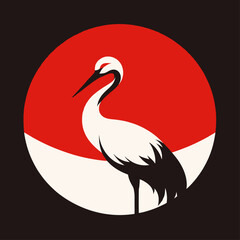 Wall Mural - crane animal Logo Template.	