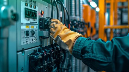 Leinwandbilder - Assistance and service of equipment by hand.
