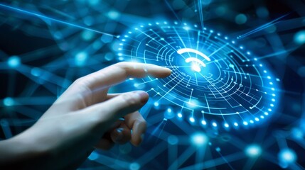Aufkleber - Using wireless mobile Internet technology and 5G LTE data connection of global business, fintech, blockchain...