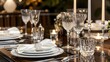 Elegant Formal Dining Setup with Luxury Tableware and Candlelight Ambiance