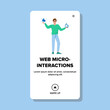 swipe web microinteractions vector. tap drag, animate load, reveal expand swipe web microinteractions web flat cartoon illustration