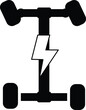 Electric car chassis icon. EV platform pictogram sign. flat style.