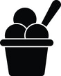 Ice cream cups icon. Ice cream in the bowl sign. Sweet symbol. flat style.
