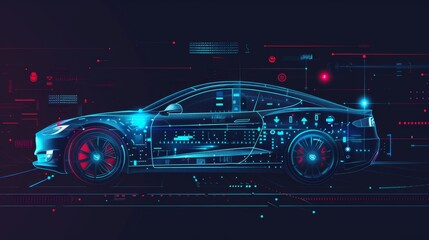 Poster - Hardware Diagnostics, Scanning, Testing, Monitoring, Analysis, Verification. HUD UI.