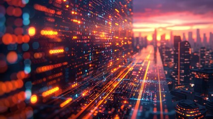 Aufkleber - An illustration of programming code against a futuristic background
