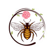 Honey Bee Template Design for Logo, Badge, Emblem, and Other. Vector Illustration