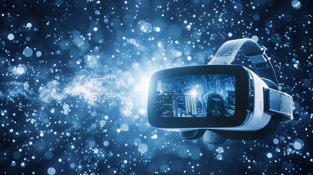 Virtual reality glasses with futuristic vision technology. VR goggles