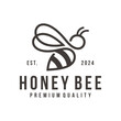 Bee icon Line Style Logo Vector Illustration