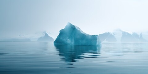 Wall Mural - In the vastness of Antarctica, towering icebergs emerge from the frigid sea, showcasing the raw beauty of polar landscapes.