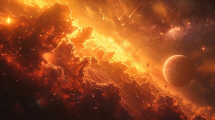 Aufkleber - Multiverse or cosmology concept with graphic of various planets with elements of outer space