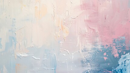 Wall Mural - Minimalist abstract art in pastel pink pastel blue and white oil painting on canvas