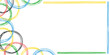 © Helen - Doodle colored rings frame background. Hand drawn circles sketch. Vector for banner, background, print. Banner template with colored rings and frame. Sport games concept