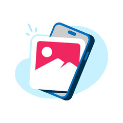 Poster - gallery access permission on mobile app concept illustration flat design. simple modern graphic element for ui, infographic, icon