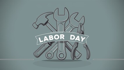 Wall Mural - Happy Labor Day banner. Illustration of International Labor Day.