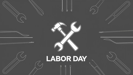 Wall Mural - Happy Labor Day banner. Illustration of International Labor Day.