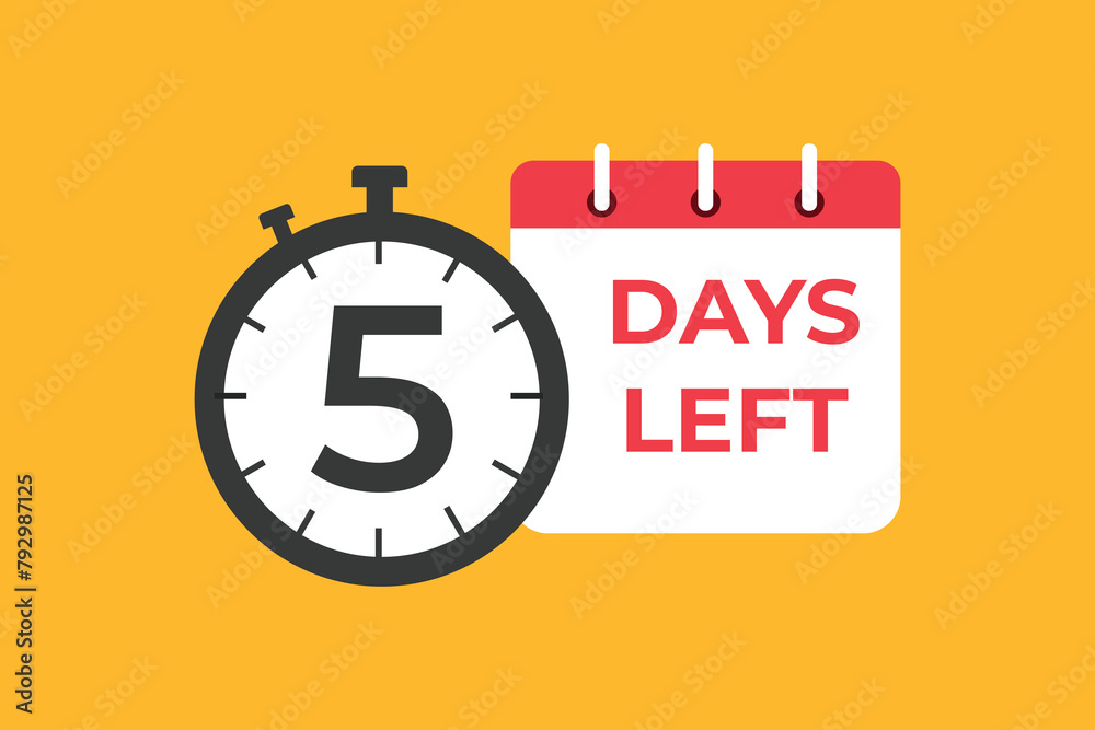 5 days to go countdown template. 5 day Countdown left days banner ...