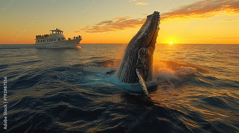 3. Whale Watching: Silhouetted against the horizon, a majestic humpback ...