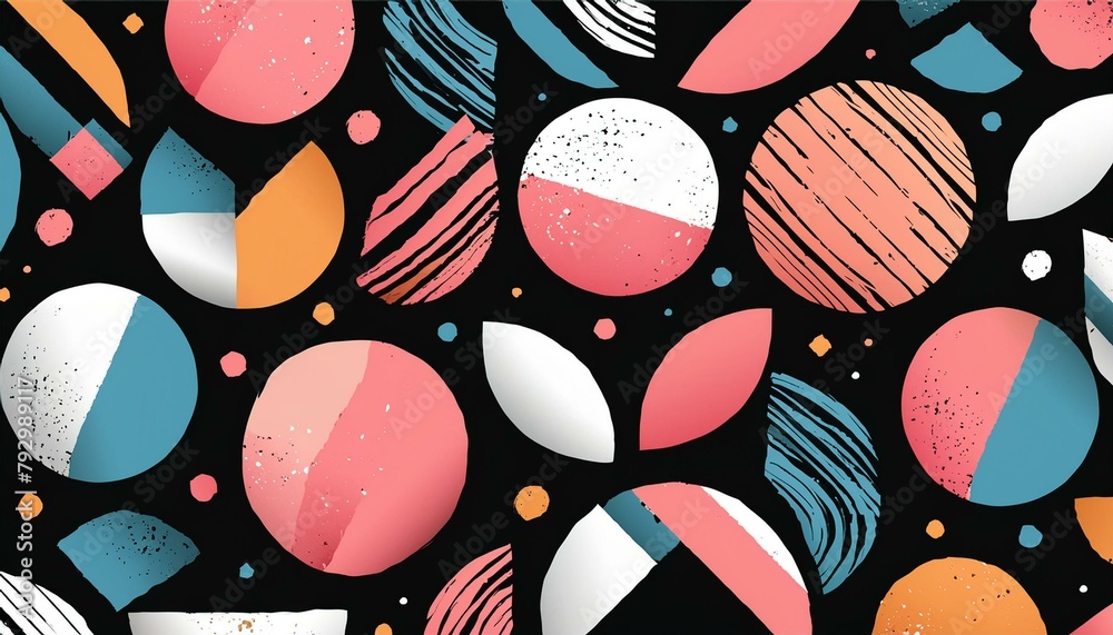 Design a seamless abstract geometric pattern with overlapping circles ...