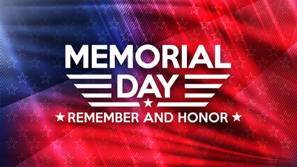 Sticker - Memorial day Remember and Honor background with national colors of United States. National holiday of the USA. Vector illustration.