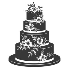 Silhouette Wedding Cake black color only